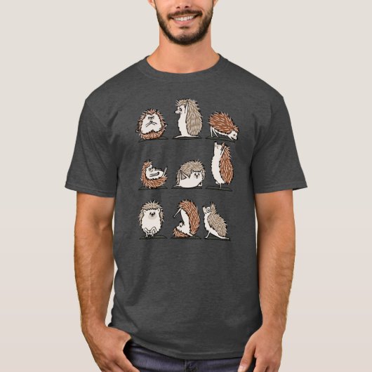 T-shirt Hedgehog Yoga funny friends (Devant)