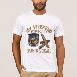 T-shirt "Heekend Bourbon and Cigar Forecast Graphic Tee"