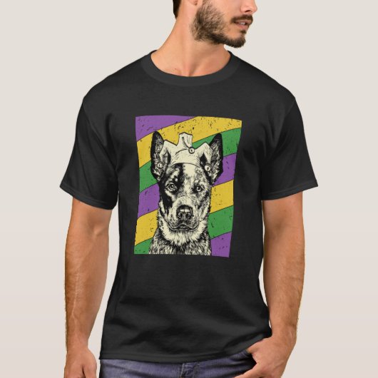 T-shirt Heeler Jester Mardi Gras Dog Mom or Dad (Devant)