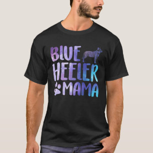T-shirt Heeler Mama Australian Cattle Chien Maman Bleu Hee