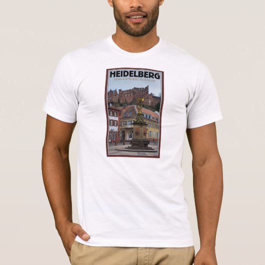 T-shirt Heidelberg - statue et château (Devant)