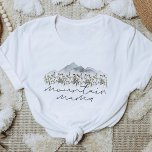 T-shirt HEIDI Bohemian Colorée Fleur sauvage Mountain Mama<br><div class="desc">Ce t-shirt présente des montagnes d'aquarelle fumée et des fleurs sauvages colorés avec les mots 'mountain mama' écrit dans une police manuscrite boho. Cette chemise de maman est le cadeau parfait pour votre maman préférée attenante ou travaille comme une grande idée de faire-part de grossesse.</div>