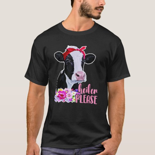 T-shirt Heifer Please Cute Cow Wearing Glasses And Turban (Devant)