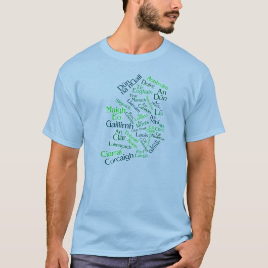 T-shirt hÉireann de Na de Contaetha (comtés de l'Irlande) (Devant)