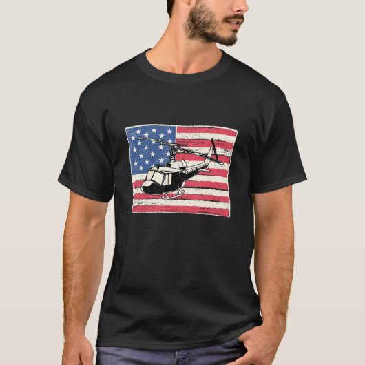 T-shirt Helicopter pilot for men gift american flag patrio (Devant)
