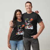 T-shirt Helicopter Reindeer Père Noël Funny Pilote Noël (Unisexe)