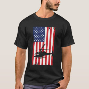T-shirt Hélicoptère américain Drapeau pilote de l'aviation
