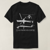 T-shirt Hélicoptère CH54 Tarhe Skycrane découpe Silhouette (Design devant)
