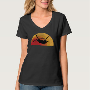 T-shirt Hélicoptère Chinook CH 47 Sunset Pilot Aviation
