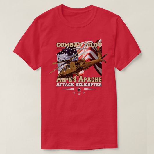 T-shirt hélicoptère d'attaque Apache AH64 (Design devant)