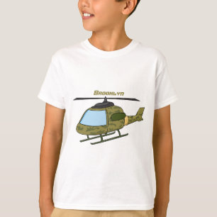 T-shirt Hélicoptère de dessin animé camouflage de l'armée