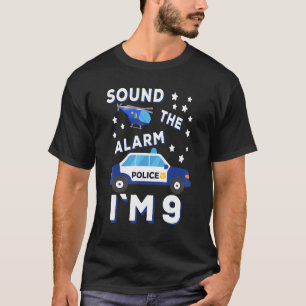 T-shirt Hélicoptère de police Son Alarme Je suis 9 Garçon