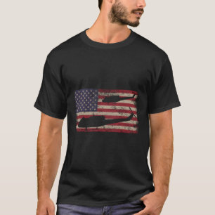 T-shirt Hélicoptère Huey Drapeau américain Usa
