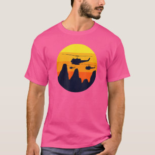 T-shirt Hélicoptère Huey Retro Vintage Sunset Vietnam