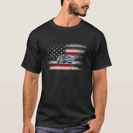 T-shirt Hélicoptère phare CH 53 et MH 53 patriotique (Devant)