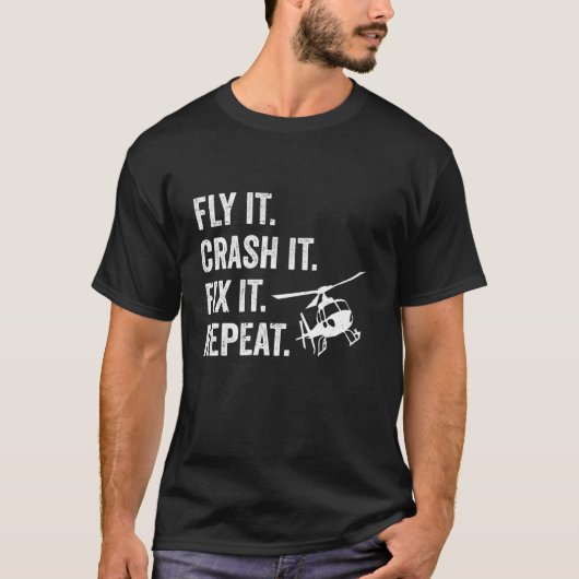 T-shirt Hélicoptère télécommandé modèle RC Fly It RC Hel (Devant)
