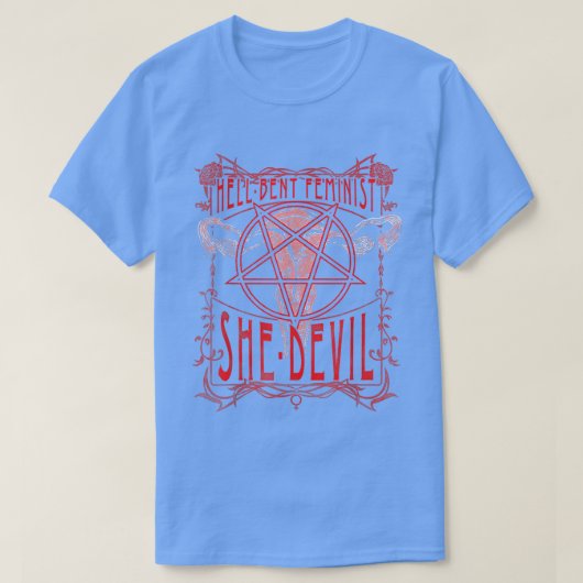 T-shirt Hell Bent Feminist She Devil Uterus (Design devant)