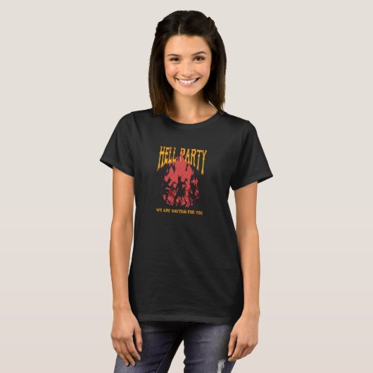 T-shirt Hell Party Danser Diable Satan Demon Satanic Gothi (Devant entier)