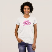 T-shirt HELL YEAH simple script minimal tendance rose drôl (Devant entier)