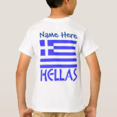 T-shirt Hellas et drapeau grec bleu personnalisation garço (Dos)