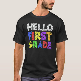 T-shirt Hello 1st Grade Teacher & Student First Grade Back
