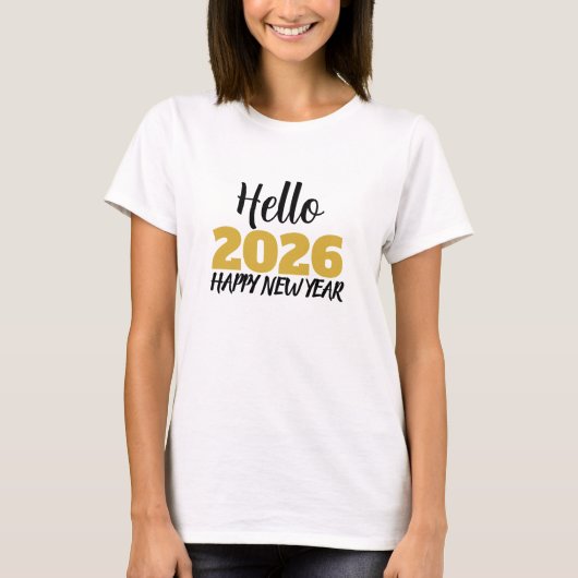 T-shirt Hello 2026 Happy New Year (Devant)