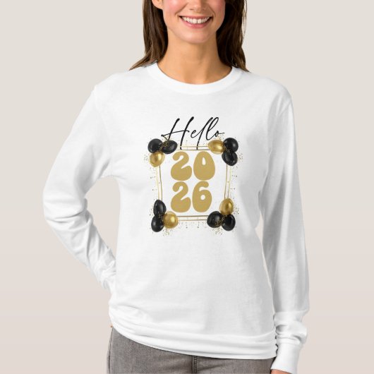 T-shirt Hello 2026, Happy New Year (Devant)