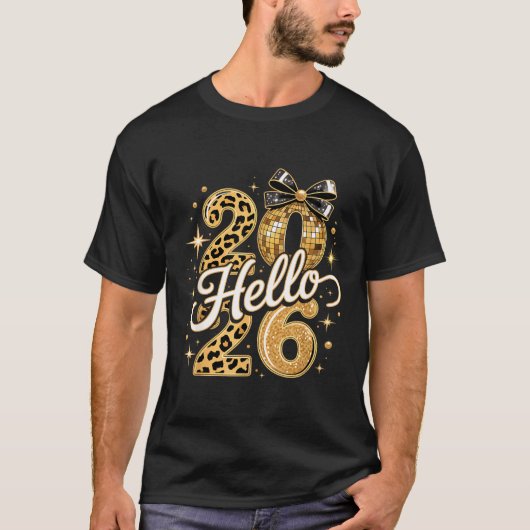 T-shirt Hello 2026 New Year Party Family Matching Gift (Devant)