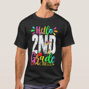 T-shirt Hello 2nd Grade Graduation Back To School Men Wome