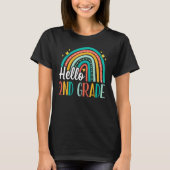 T-shirt Hello 2nd Grade Rainbow for Teachers Girls Kids Fi (Devant)