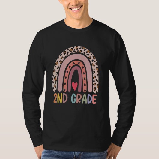 T-shirt Hello 2nd Grade Teacher Student Rainbow Back To S (Devant)