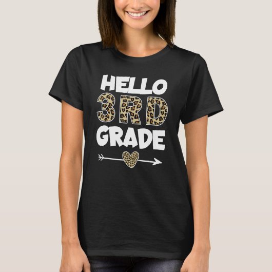 T-shirt Hello 3rd Grade Leopard Print Third Grade Teacher (Devant)