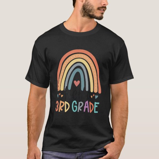 T-shirt Hello 3rd Grade Rainbow Back To School Teacher (Devant)
