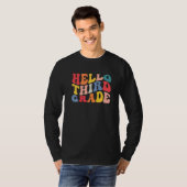 T-shirt hello 3rd third grade teacher Back To School Retro (Devant entier)