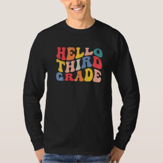 T-shirt hello 3rd third grade teacher Back To School Retro