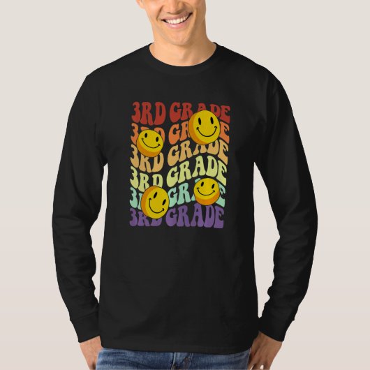 T-shirt hello 3rd third grade teacher Back To School Retro (Devant)