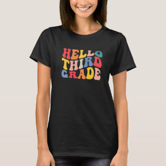 T-shirt hello 3rd third grade teacher Back To School Retro
