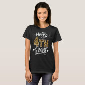 T-shirt Hello 4th Grade Leopard Cute Team Fourth Grade Tea (Devant entier)