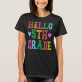 T-shirt Hello 5th Grade Leopard Squad Back To School Teach (Devant)
