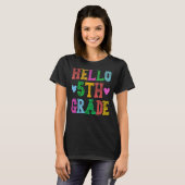 T-shirt Hello 5th Grade Leopard Squad Back To School Teach (Devant entier)