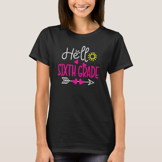 T-shirt Hello 6th Grade Teacher Students Back To School Gi (Devant)