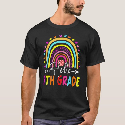 T-shirt Hello 7th Grade First Day Of School Teachers Kids (Devant)