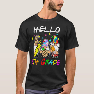 T-shirt Hello 8th Grade  Back To School Gnomies Tie Dye