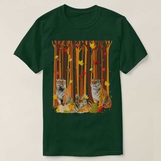 T-shirt Hello Autumn Tiger Maple Leaf Fall Pumpkin Mens Wo (Design devant)