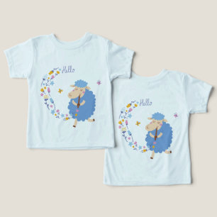 T-Shirt Hello Blue Sheep Enfants