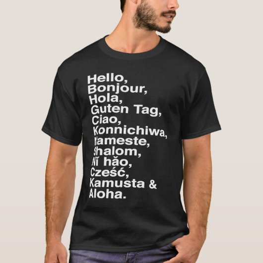 T-shirt Hello, Bonjour, Hola, Ciao, Aloha  for Language 's (Devant)