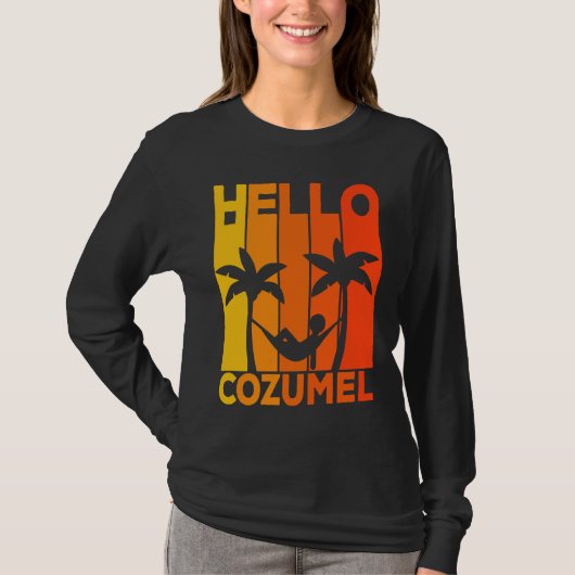 T-shirt Hello Cozumel Island Vacation Sunset (Devant)