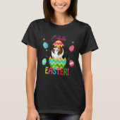 T-shirt Hello Easter Shetland Sheepdog Inside Chocolate Eg (Devant)