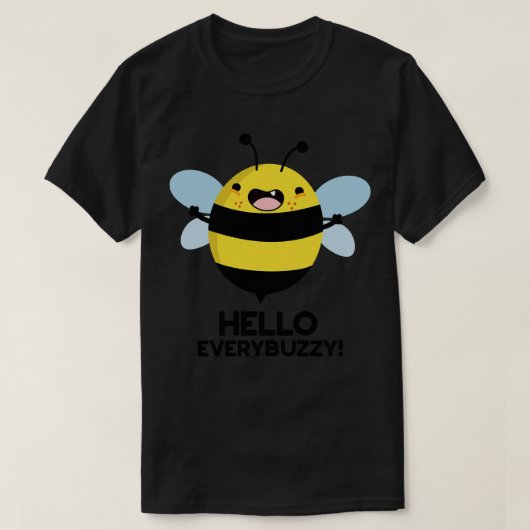 T-shirt Hello Everybuzzy Funny Bee Pun 1 (Design devant)
