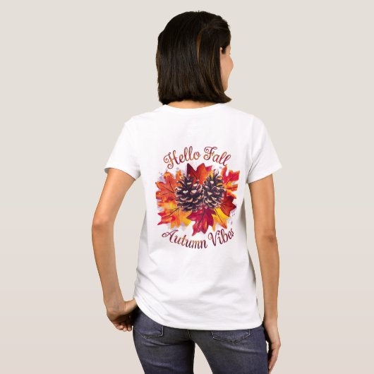 T-shirt Hello Fall, Autumn Vibes (Dos entier)
